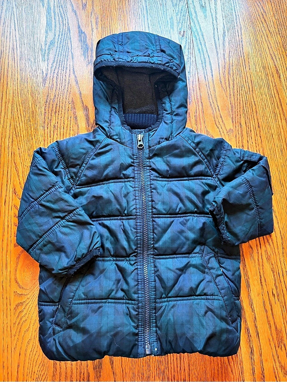 GAP Puffer Jacket plaid pattern 18-24m